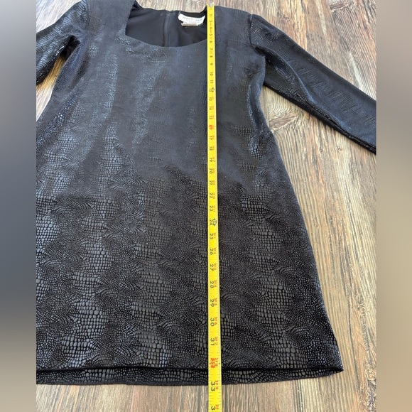 Vtg Betsy & Adam by Jaslene L/S Snakeskin Velvet Dress 12 Black Sweetheart Neck - Picture 8 of 14